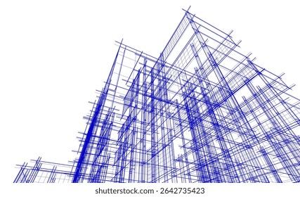 building frame concept 3d illustration