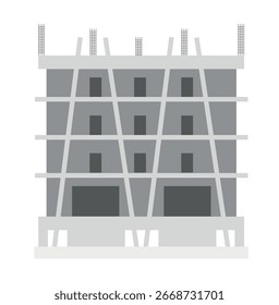 Building frame icon. Architecture, construction. Office building, business center. Logo.