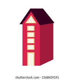 building front facade isolated icon vector illustration design