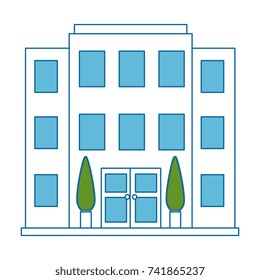 building front isolated icon