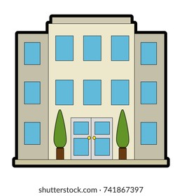building front isolated icon