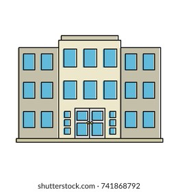 building front isolated icon