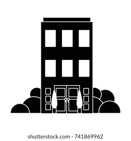 building front isolated icon