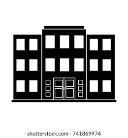 building front isolated icon