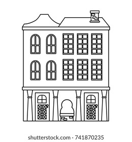 building front isolated icon