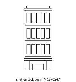 building front isolated icon