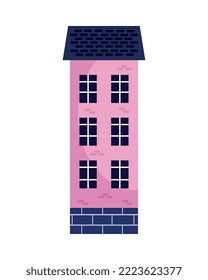 building front pink facade icon