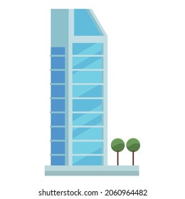 building front and trees icon