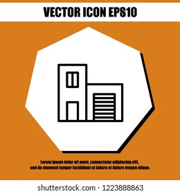 building garage icon vector