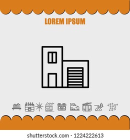 building garage icon vector