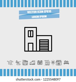 building garage icon vector