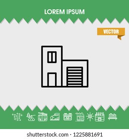 building garage icon vector