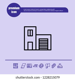 building garage icon vector