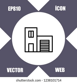 building garage icon vector