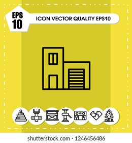 building garage icon vector