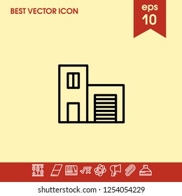 building garage icon vector