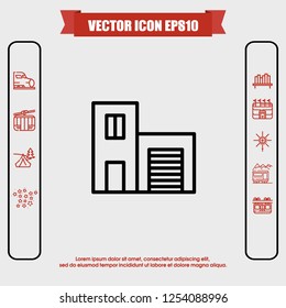 building garage icon vector