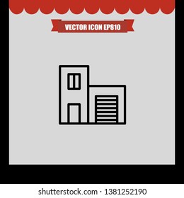building garage icon vector eps10 illustration