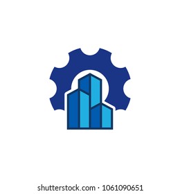 Building Gear Logo Icon Design