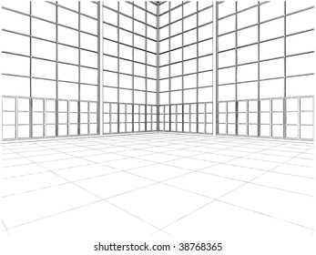 Building Glass Corner Vector 01