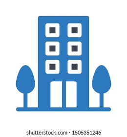 building glyph color vector icon