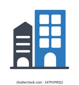 building glyph colour vector icon