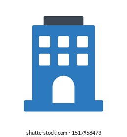 building glyph colour vector icon