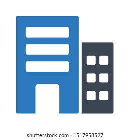 building glyph colour vector icon