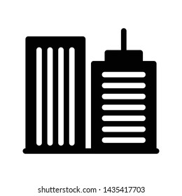building glyph flat vector icon