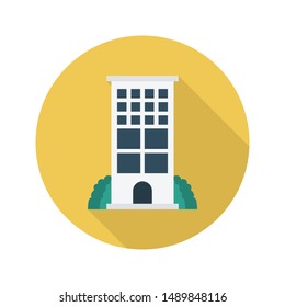 building glyph flat vector icon