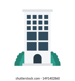 building glyph flat vector icon