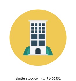 building glyph flat vector icon