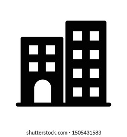building glyph flat vector icon
