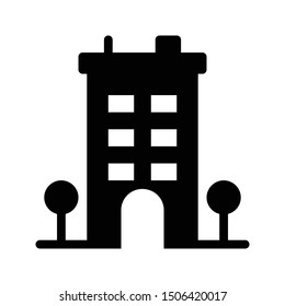 building glyph flat vector icon