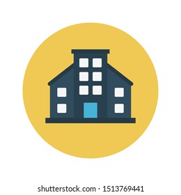 building glyph flat vector icon