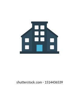 building glyph flat vector icon