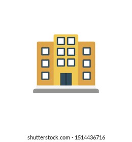 building glyph flat vector icon