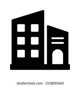 building glyph flat vector icon