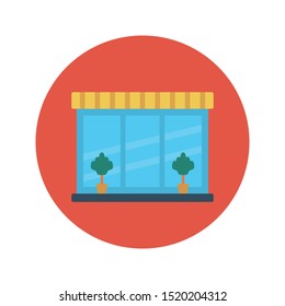 building glyph flat vector icon