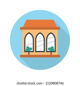 building glyph flat vector icon