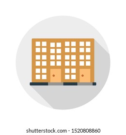 building glyph flat vector icon
