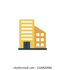 building glyph flat vector icon