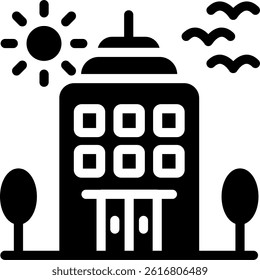 Building Glyph Vector Icon Design