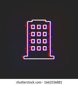 Building glytch icon. Simple thin line, outline vector of web icons for ui and ux, website or mobile application