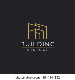 building golden minimalist logo design inspiration