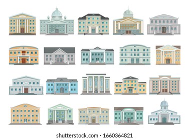 Building of government vector cartoon set icon. Isolated cartoon set icon architecture. Vector illustration building of government on white background .