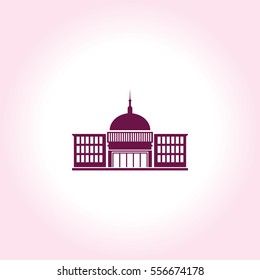 Building. Government  Vector Icon.
