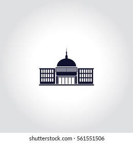 Building. Government  Vector Icon.