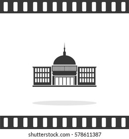 Building. Government  Vector Icon.