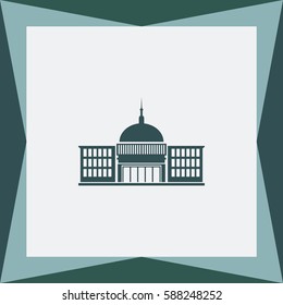 Building. Government  Vector Icon.
